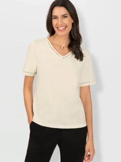 T-shirt à manches courtes avec dentelle