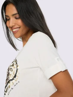 T-shirt à manches courtes avec revers fixé