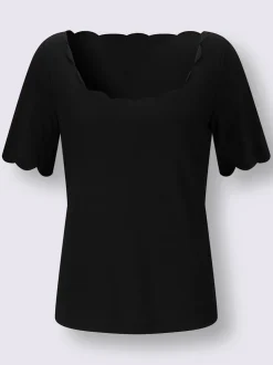 T-shirt à manches courtes bords arrondis féminins