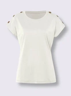 T-shirt à manches courtes boutons imitation corne