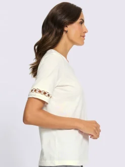 T-shirt à manches courtes dentelle aux manches