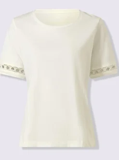 T-shirt à manches courtes dentelle aux manches