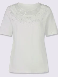 T-shirt à manches courtes empiècement en dentelle