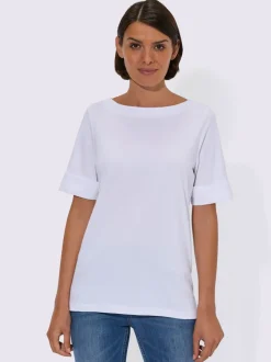 T-shirt à manches courtes encolure en u féminine