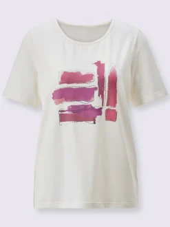 T shirt à manches courtes encolure ronde et imprimé graphique