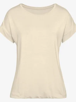 T shirt à manches courtes encolure ronde et viscose élasthanne