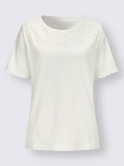 T-shirt à manches courtes encolure ronde passepoilée