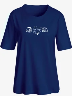 T shirt manches courtes et col rond avec imprimé coquillages