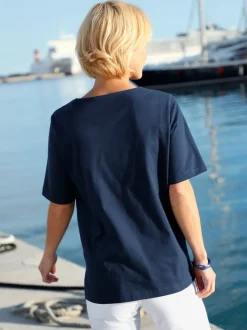 T shirt manches courtes et col rond avec imprimé coquillages