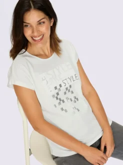 T-shirt à manches courtes imprimé brillant