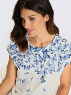T-shirt à manches courtes imprimé papillon