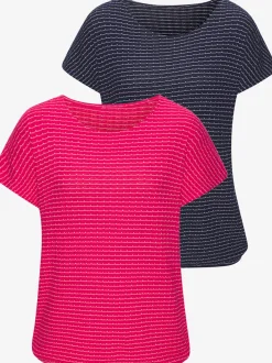 T-shirt à manches courtes lot de 2 t-shirts en tricot structuré