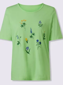 T-shirt à manches courtes motif floral devant