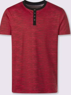 T-shirt à manches courtes patte de boutonnage contrastée