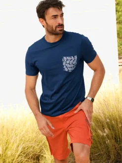 T-shirt à manches courtes poche poitrine imprimée