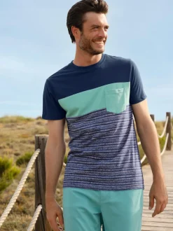 T-shirt à manches courtes rayures sportives