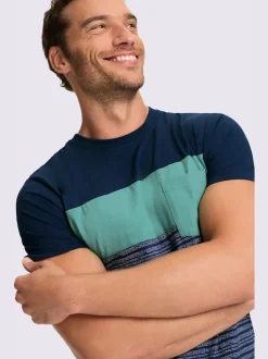 T-shirt à manches courtes rayures sportives