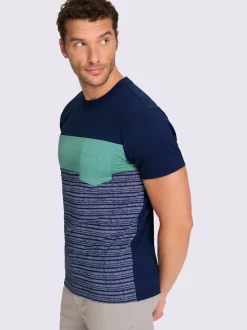 T-shirt à manches courtes rayures sportives