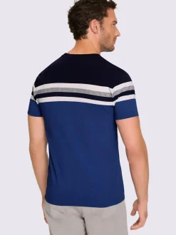 T-shirt à manches courtes rayures sportives