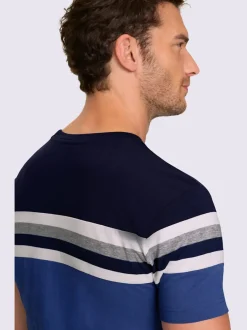 T-shirt à manches courtes rayures sportives