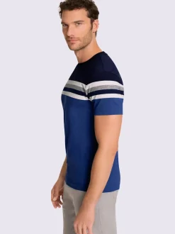 T-shirt à manches courtes rayures sportives