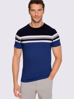 T-shirt à manches courtes rayures sportives