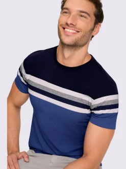 T-shirt à manches courtes rayures sportives
