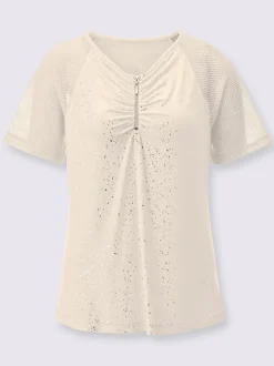 T shirt à manches courtes viscose col en V