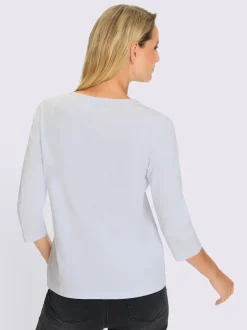 T-shirt à manches 3/4 imprimé avec pierres brillantes fantaisie