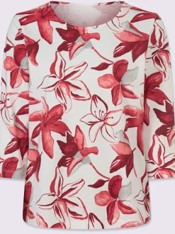 T-shirt à manches 3/4 imprimé floral
