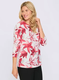 T-shirt à manches 3/4 imprimé floral