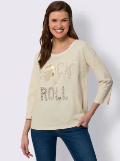 T-shirt à manches 3/4 inscription tendance