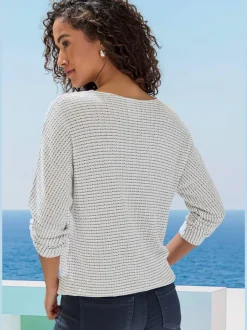 T-shirt à manches longues en tricot structuré