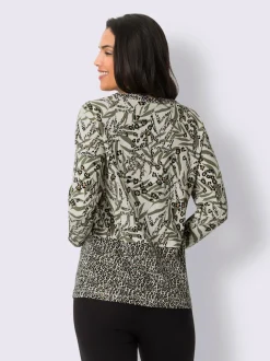 T-shirt à manches longues mélange de motifs tendance