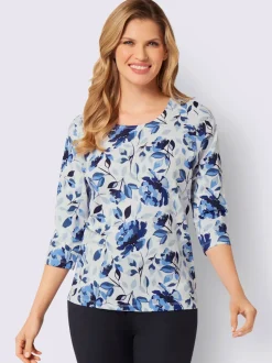 T-shirt à manches 3/4 motif floral