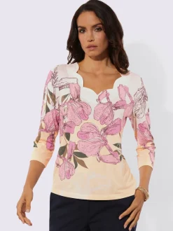 T-shirt à manches 3/4 superbe motif floral