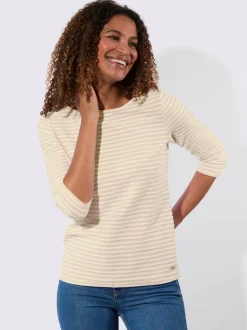 T-shirt rayé jacquard en jersey tendance