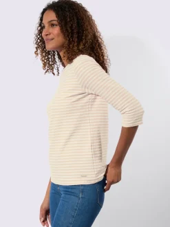 T-shirt rayé jacquard en jersey tendance