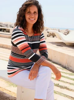 T-shirt rayé qualité viscose douce