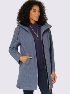 Veste bouclée glissière pratique à double sens