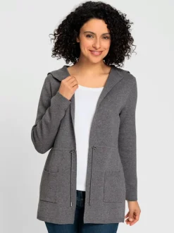 Veste à capuche en tricot 50% viscose (ecovero)