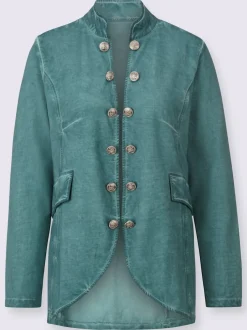 Veste à col montant et manches longues et boutons décoratifs