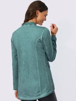 Veste à col montant et manches longues et boutons décoratifs