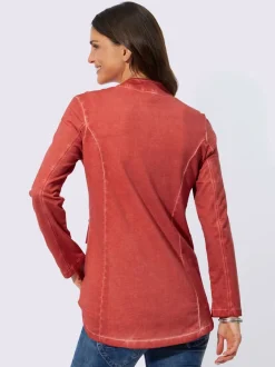 Veste courte à col montant et boutons décoratifs