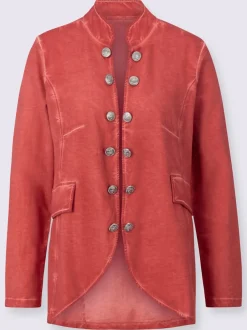 Veste courte à col montant et boutons décoratifs
