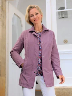 Veste de mi-saison glissière sous patte de boutonnage pression