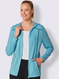 Veste de sport à capuche et manches longues uni