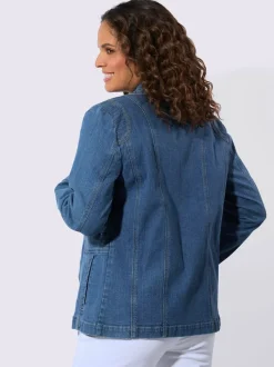 Veste en jean coutures décoratives affinantes