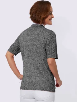 Veste en tricot ajouré fils chinés