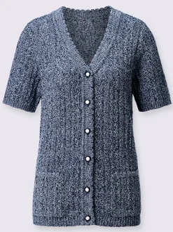 Veste en tricot ajouré fils chinés